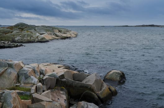 outside Gothenburg swedish westcoast a late autumn day very cold and blowing
