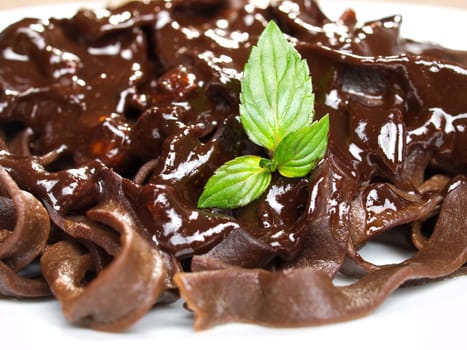 Chocolate tagliatelle