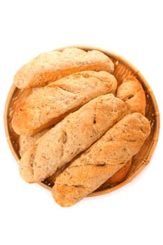 Homemade baguettes with raw wheat