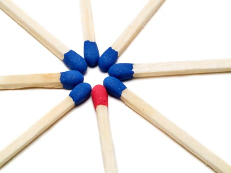 One different match stick
