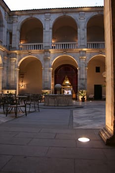 Courtyard view of the Palace of the Dukes of Feria, today the Parador de Zafra, Spain