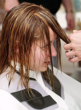 In the hair salon
