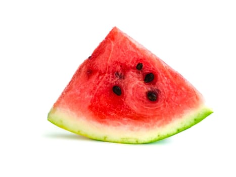 Isolated watermelon slice, fresh red with seeds