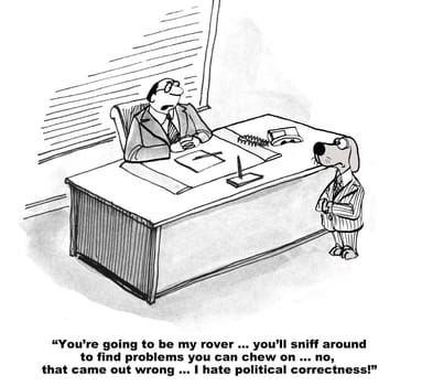 Cartoon about politically correct language.
