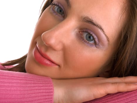Young woman portrait, face close up