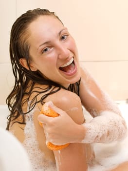 Woman in bathtub