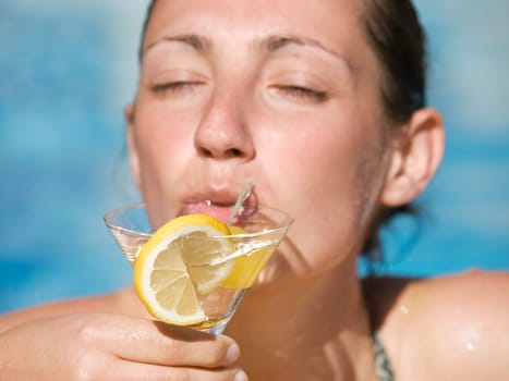 Woman with a drink