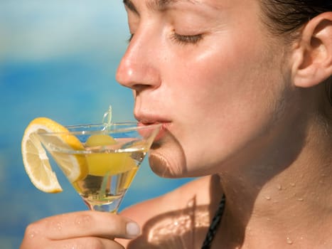 Woman at the pool