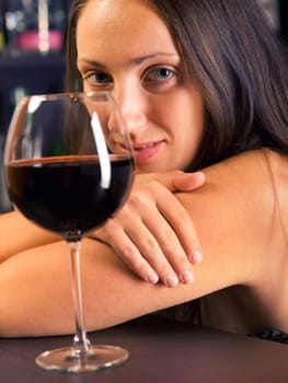 Woman with a drink