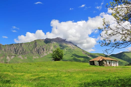 Image of beautiful landscape with Caucasus mountains