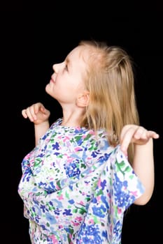 Portrait of cute girl with blond hair