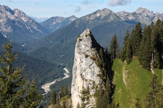 Rock formations in the Bavarian Alps - pure outdoor experience and pure adventure