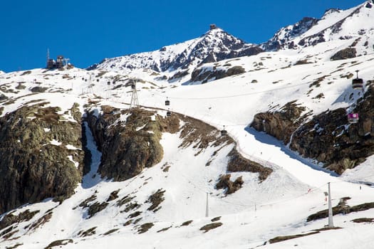The Alpe d Huez ski domain in the French Alps