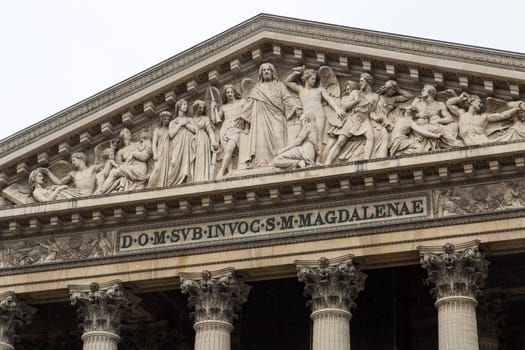Eglise de la Madeleine or Madeleine Church in  Paris, France.