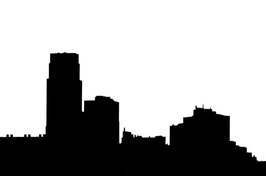 Silhouette abstract,Skyline of Scheveningen,The Hague,Netherlands.