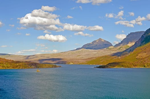 Divide Peak and St Mary Lake in Glacier National park