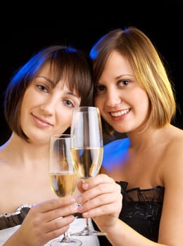 Girls with champagne