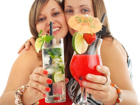 Party girls with cocktails