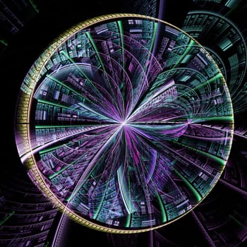 Abstract circle background of technical issues in the gray-blue tones