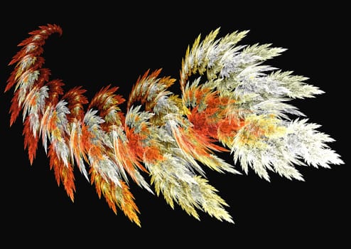 Computer-generated fractal image abulous bird feather graphic design element