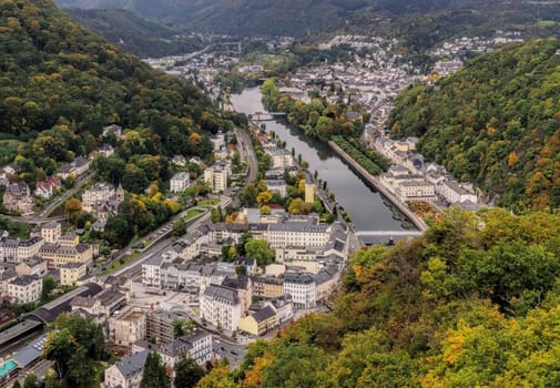 Bad Ems and the Lahn in Germany,in autumn - Bad Ems and river Lahn in Germany in autumn