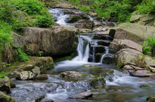 Bode Waterfall in the Harz - waterfall river Bode in Harz Mountains