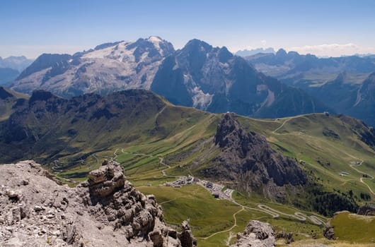 Marmolata in the Italian Dolomites - Marmolada mountain in italianDolomites