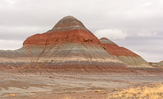 Eroded Butte in the Painted Desert of Petrified Forest National Park in Arizona
