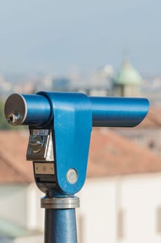 Coin Operated Telescope for sightseeing Italian city of Udine