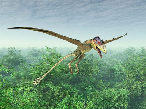 Computer-generated 3D illustration with the flying dinosaur Peteinosaurus
