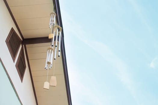Oriental wind bells and blue sky, stock photo