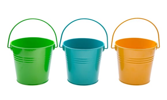 empty bucket isolated on white background