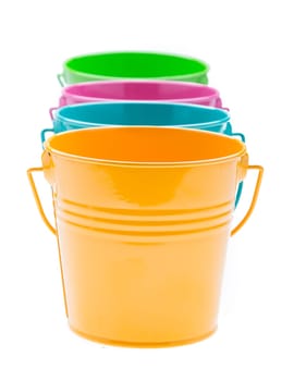 empty bucket isolated on white background