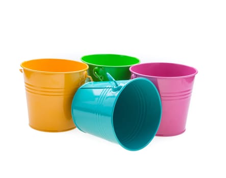 empty bucket isolated on white background