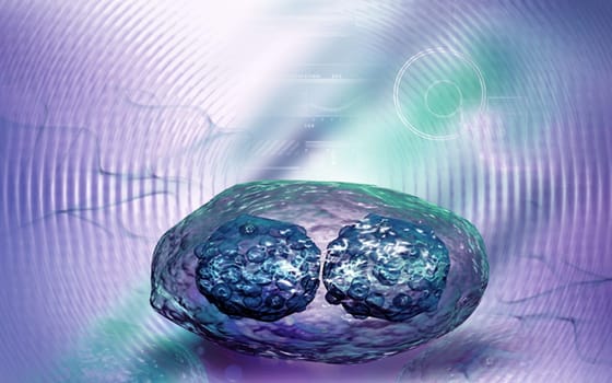 Digital illustration of pox virus in colour background