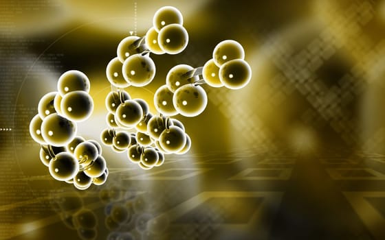 Digital illustration DNA structure in colour background
