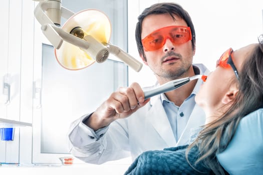 professional dental practice at bleaching