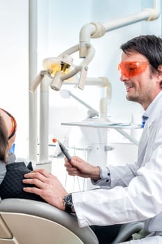 dentist at the examination