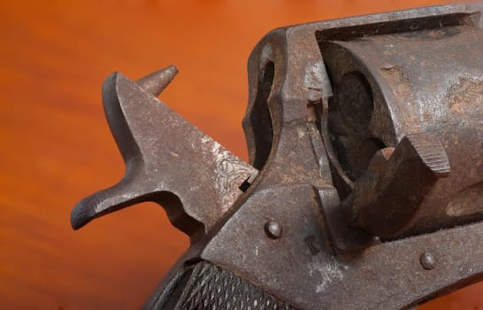 Rusty vintage French .25 revolver