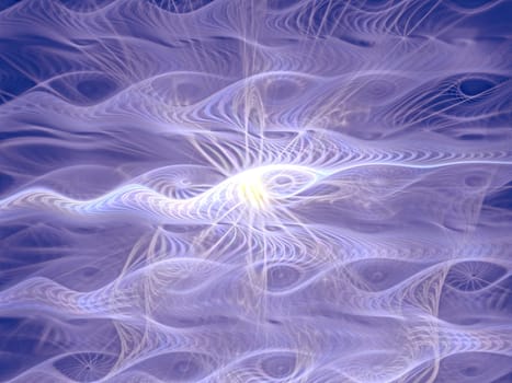 Abstract computer-generated image purple tracery wavy background with light effects