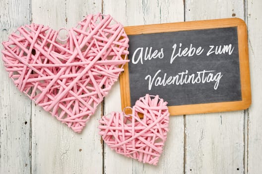 Chalkboard with Pink Hearts - All Love for Valentine's Day
