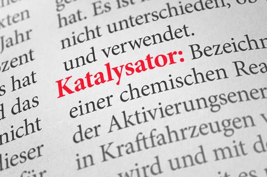 Dictionary with the term catalyst