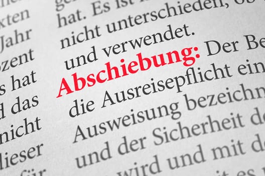 Dictionary with the term deportation