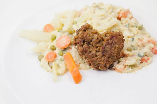 Vegetarian with heart - Green seed roasts on colorful vegetables,tasty,fresh and fast in preparation