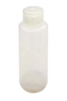 White blank plastic bottle for cosmetic, shampoo, liquid