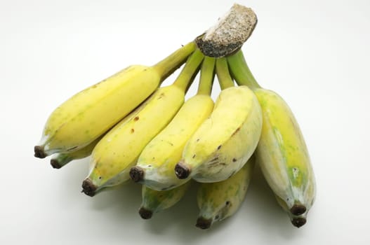 cultivated banana on white background