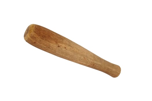 Wooden pestle isolated on white background