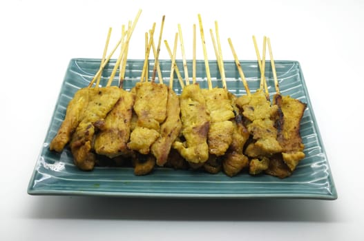 Grilled pork satay, moo satay, thai cuisine