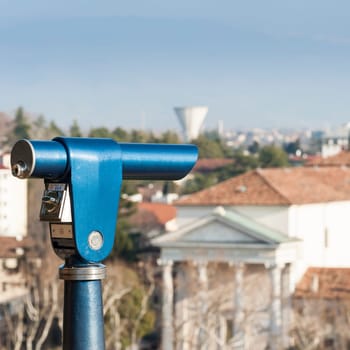 Coin Operated Telescope for sightseeing Italian city of Udine