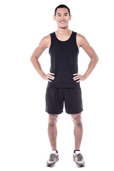 Young attractive man on a white background